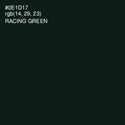 #0E1D17 - Racing Green Color Image